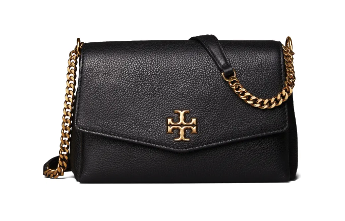 Black crossbody Tory Burch bag with gold chain