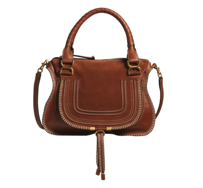 Brown textured handbag