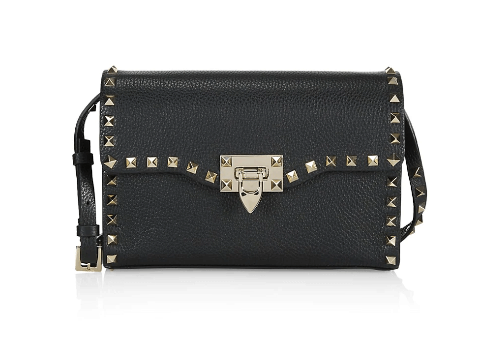 Black small handbag with silver studs