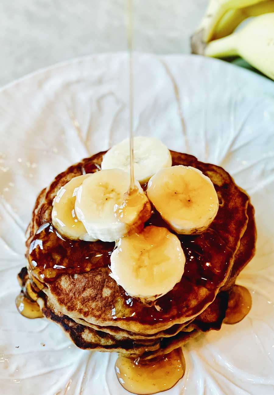 Gluten Free Banana Oat Pancakes